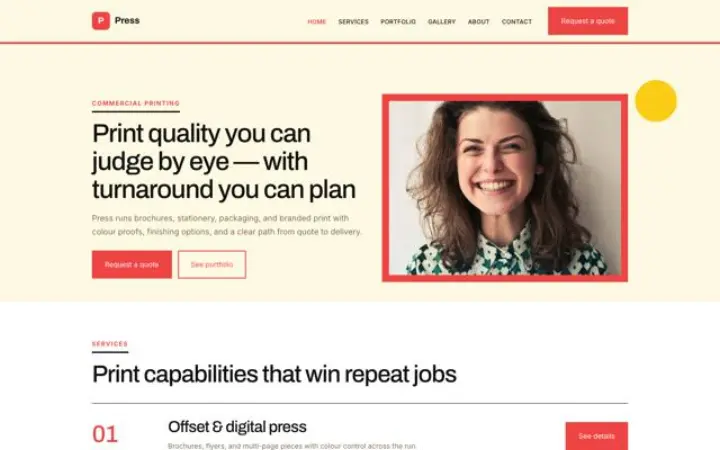 Web para imprenta