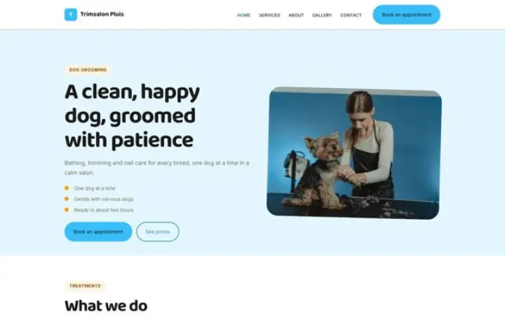 Web para peluquería canina