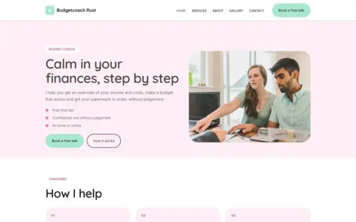 Web para coach financiero