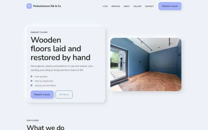Web para instalación de parquet