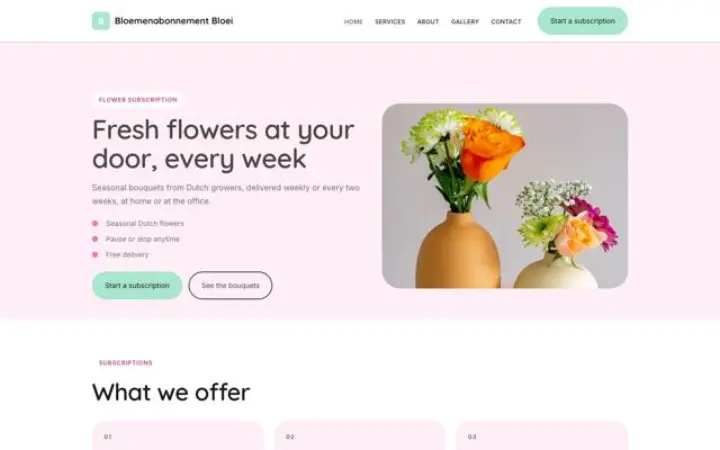 Web para suscripción de flores