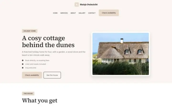 Web para casa de vacaciones