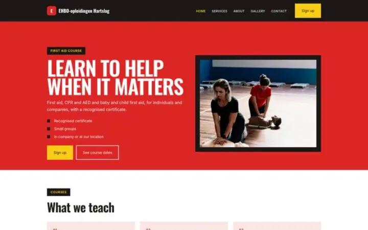 Web para curso de primeros auxilios