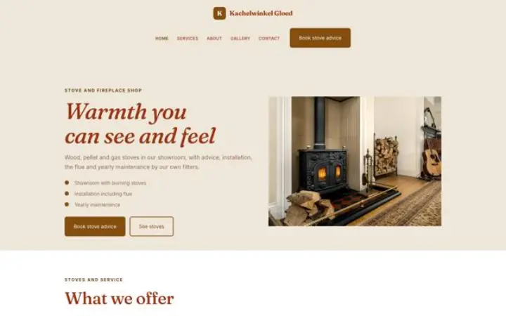 Web para tienda de estufas y chimeneas
