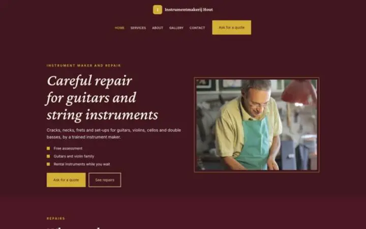 Web para reparación de instrumentos