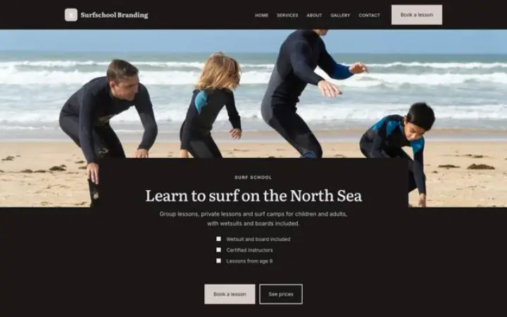 Web para escuela de surf