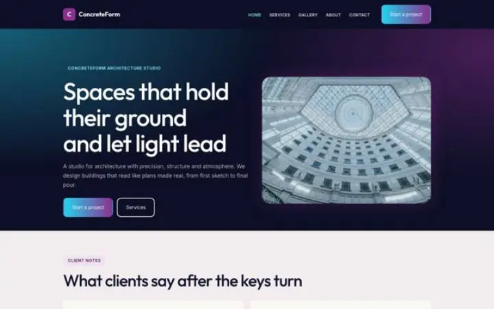 Web para arquitectura